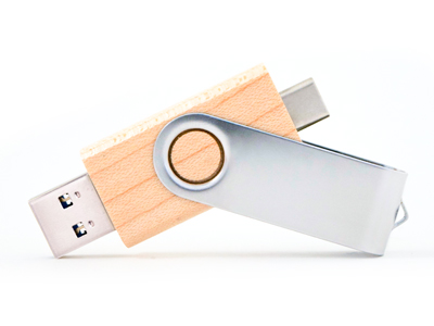 Dual Wooden SWM USB Drive